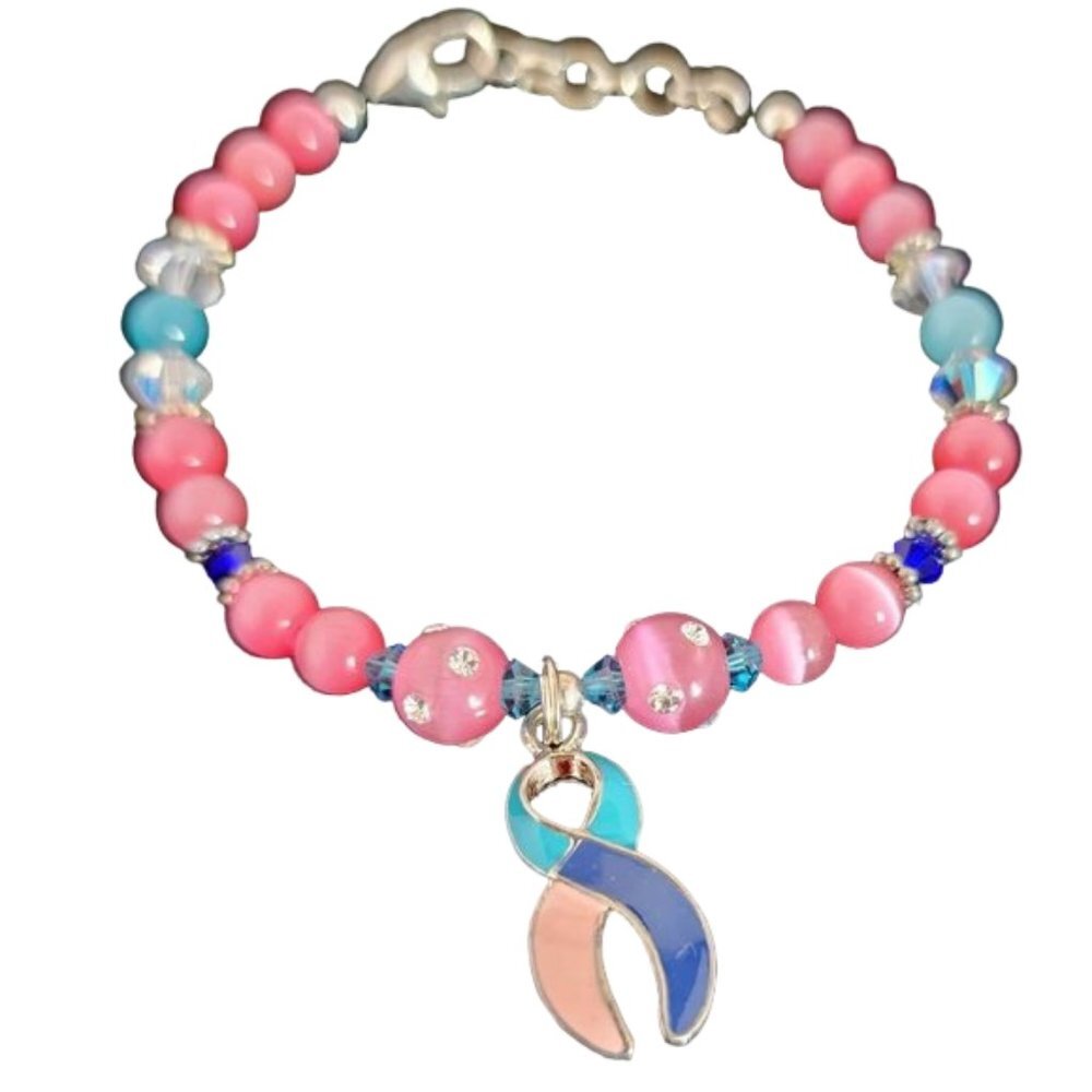 Thyroid Awareness Ribbon Bracelet #25